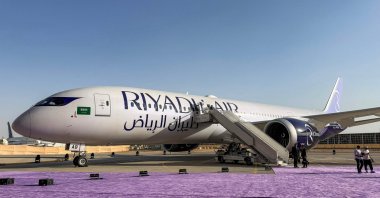 A Boeing 787-9 Dreamliner aircraft of Saudi airline Riyadh Air is pictured on the tarmac at King Khalid International Airport, Riyadh, Saudi Arabia, June 7, 2026. (AFP Photo)