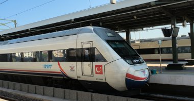 A high-speed train is seen at a station, Istanbul, Türkiye, July 1, 2022. (Shutterstcok Photo) 