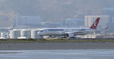 A Turkish Airlines aircraft lands at the San Francisco International Airport, California, U.S., May 12, 2026. (AA Photo)