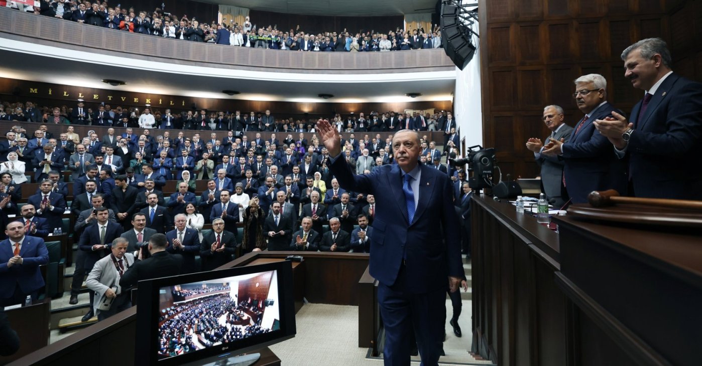 President Recep Tayyip Erdoğan greets AK Party members, Ankara, Türkiye, June 10, 2026. (AA Photo)