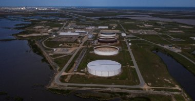 The Bryan Mound Strategic Petroleum Reserve, an oil storage facility, is seen in this aerial photograph over Freeport, Texas, U.S., April 27, 2020. (Reuters Photo)