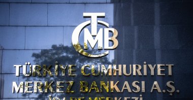 The entrance sign of the building housing the Turkish central bank, Ankara, Türkiye, Sept. 24, 2022. (Reuters Photo)