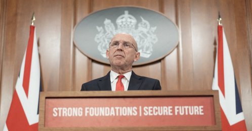 British Defense Secretary John Healey delivers a speech at No. 9 Downing Street in central London, U.K., Nov. 19, 2025. (Reuters Photo)