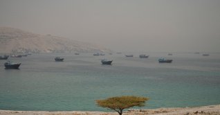 Vessels are anchored in the Strait of Hormuz, as seen from Musandam, Oman, June 11, 2026. (Reuters Photo)