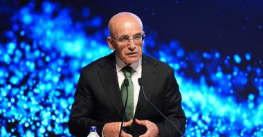 Treasury and Finance Minister Mehmet Şimşek speaks at the General Assembly of the Banks Association of Türkiye (TBB), Istanbul, Türkiye, June 12, 2026. (AA Photo)