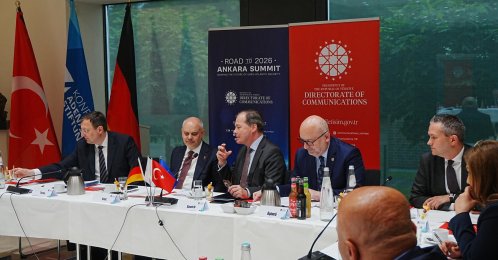 Turkish and German officials deliver opening remarks at the roundtable discussion titled “Road to the 2026 Ankara Summit: Shaping the Future of Euro-Atlantic Security,” Berlin, Germany, June 11, 2026. (AA Photo)