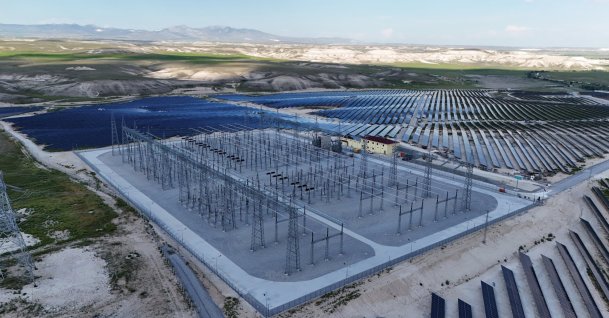 Solar panels and electricity grids are seen in Eskişehir province, central Türkiye, June 3, 2026. (AA Photo)