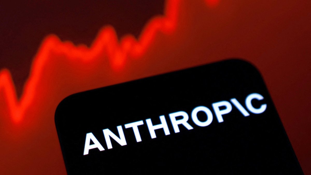 The Anthropic logo and a rising stock graph are seen in this illustration, taken on June 11, 2026. (Reuters Photo)