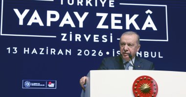 President Recep Tayyip Erdoğan addresses the Türkiye Artificial Intelligence Summit, Istanbul, Türkiye, June 13, 2026. (AA Photo)