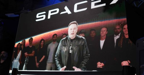 SpaceX founder and CEO Elon Musk speaks via video at the Nasdaq Marketsite in Times Square during the launch of the SpaceX initial public offering (IPO) on the Nasdaq in New York, U.S., June 12, 2026. (AFP Photo)