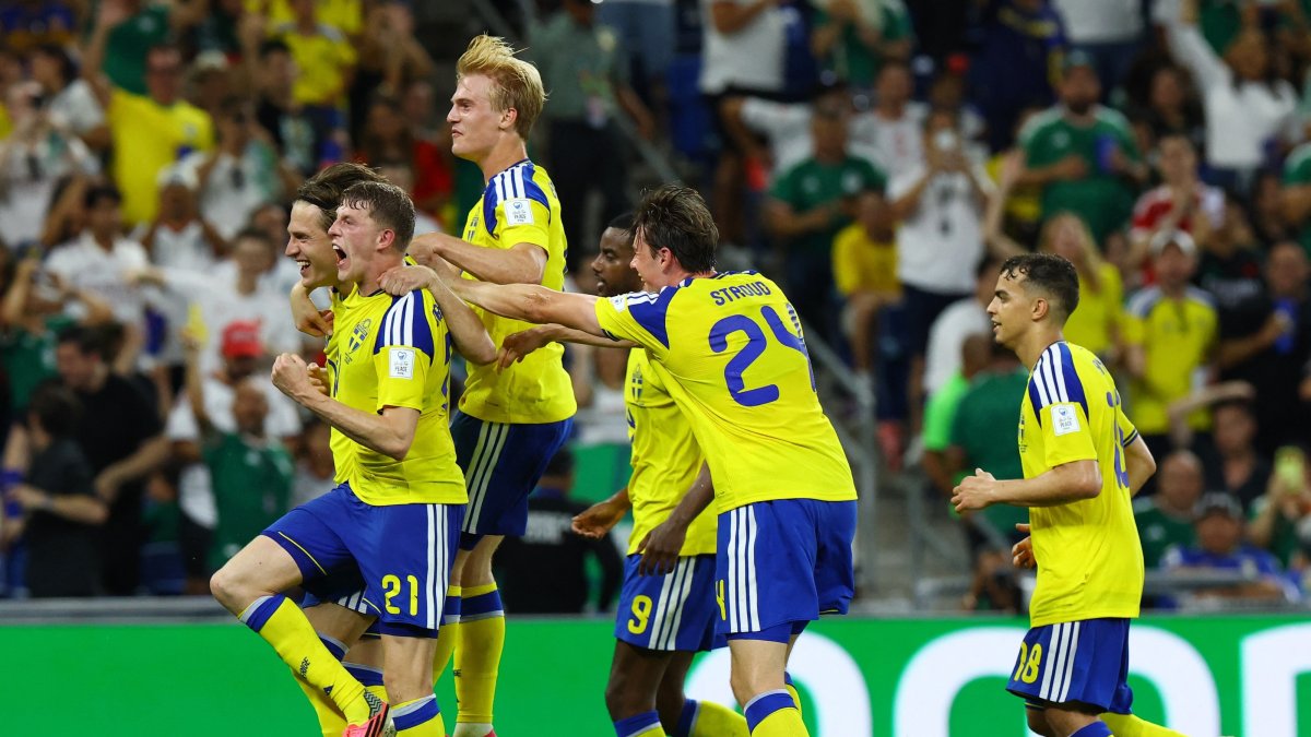 Sweden's Mattias Svanberg celebrates scoring their fourth goal during the 2026 FIFA World Cup Group F match against Tunisia, Estadio Monterrey, Monterrey, Mexico, June 14, 2026. (Reuters Photo)
