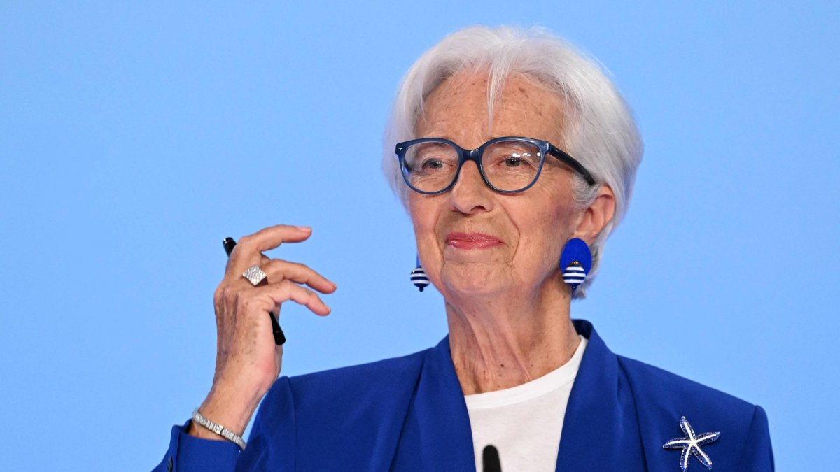 European Central Bank (ECB) President Christine Lagarde addresses a press conference on the eurozone's monetary policy, at the central bank's headquarters, Frankfurt am Main, western Germany, June 11, 2026. (AFP Photo)
