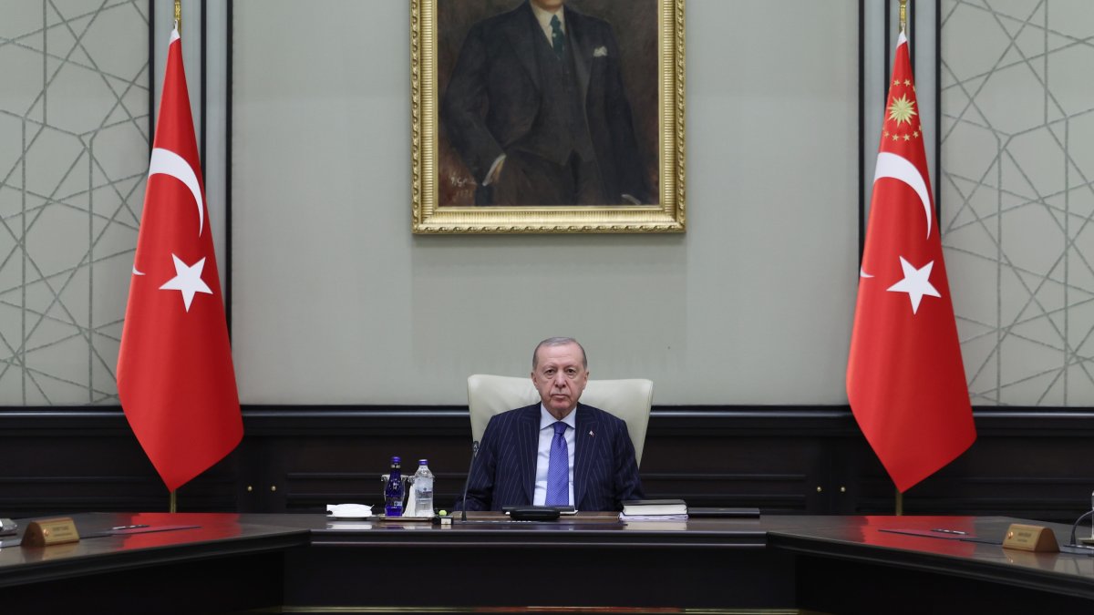 President Recep Tayyip Erdoğan chairs a Cabinet meeting at the Presidential Complex, Ankara, June 15, 2026. (Presidency Handout via AA)