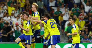 Sweden's Mattias Svanberg celebrates scoring their fourth goal during the 2026 FIFA World Cup Group F match against Tunisia, Estadio Monterrey, Monterrey, Mexico, June 14, 2026. (Reuters Photo)