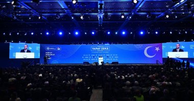 Industry and Technology Minister Mehmet Fatih Kacır gives a speech at the “Türkiye Artificial Intelligence Summit,” Istanbul, Türkiye, June 13, 2026. (AA Photo)