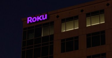 The Roku company logo is displayed on a building in Austin, Texas, U.S., Oct. 25, 2021. (Reuters Photo)