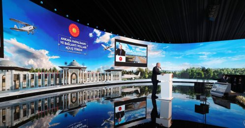 President Recep Tayyip Erdoğan speaks during an event to inaugurate the newly modernized Ankara Airport, Ankara, Türkiye, June 15, 2026. (AA Photo)