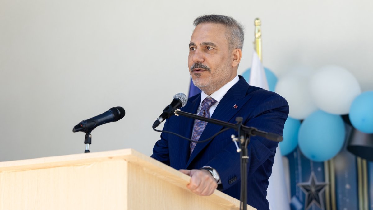 Turkish FM Hakan Fidan speaks at an event in Sofia, Bulgaria, June 10, 2026. (AA Photo) 