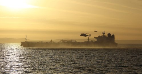 42 Commando of the UK Commando force conducting maritime interdiction operations on the CMR Smyrtos sailing under a false Cameroonian flag, in the English Channel off the coast of the United Kingdom, June 14, 2026. (AFP File Photo)
