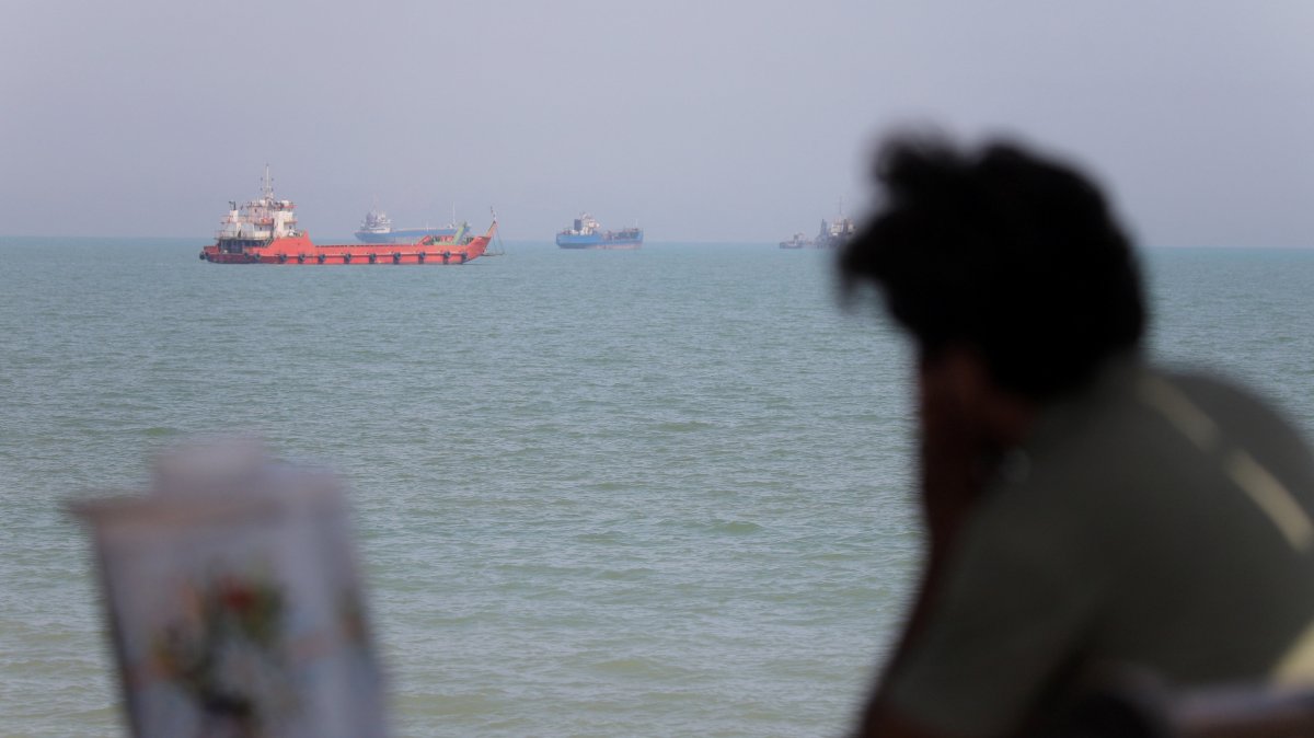 Vessels are seen in the Strait of Hormuz near the beach of Bandar Abbas, Iran, June 11, 2026. (Reuters Photo)