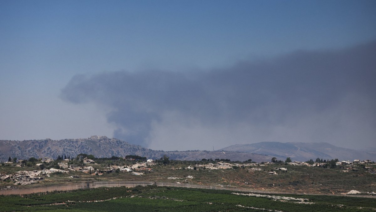 Smoke rises near Beaufort Castle, which was occupied by Israeli forces, following an Israeli airstrike, southern Lebanon, June 17, 2026. (Reuters Photo)
