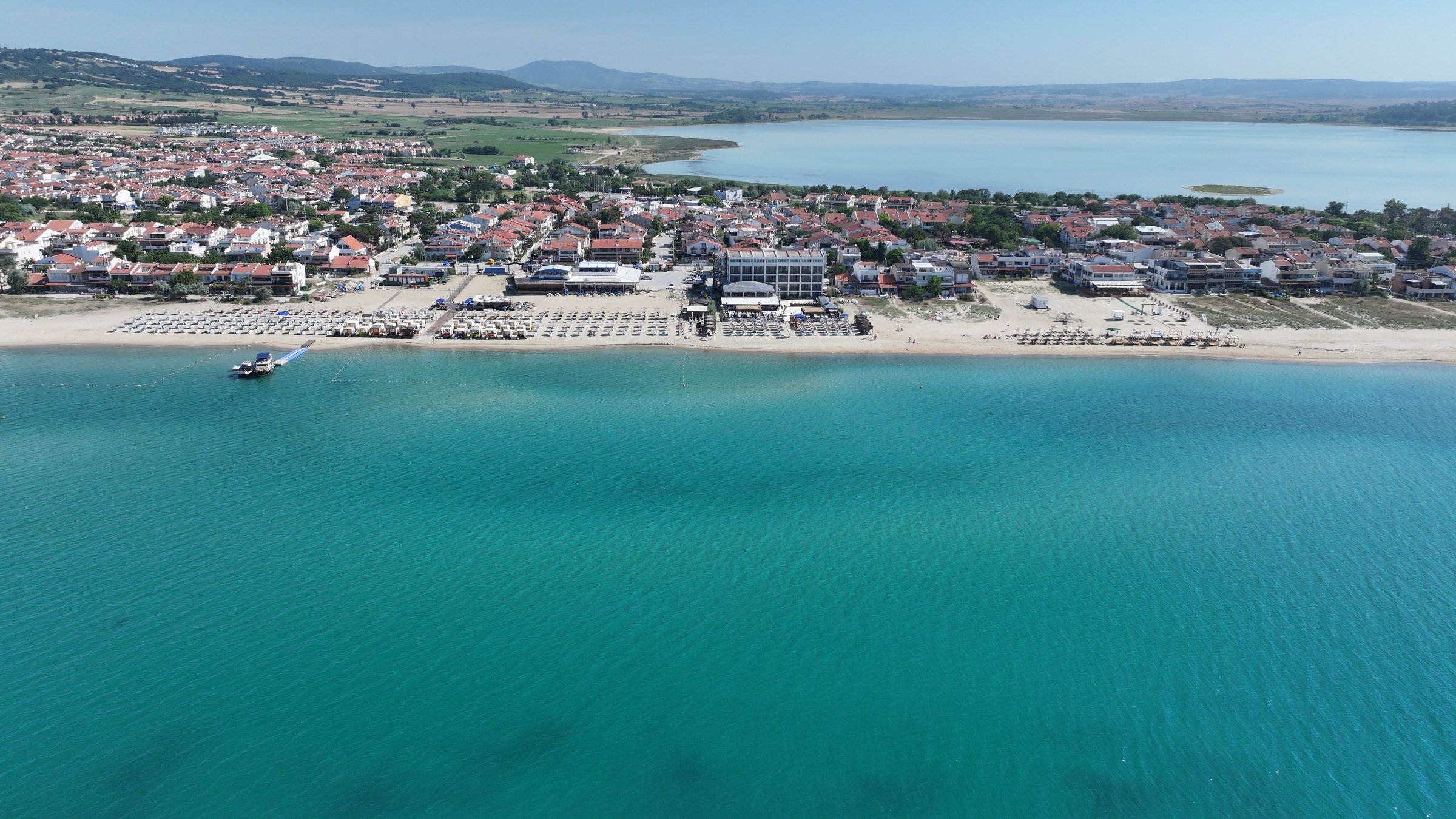 An aerial view shows the Gulf of Saros coastline, Edirne, Türkiye, June 12, 2026. (AA Photo)
