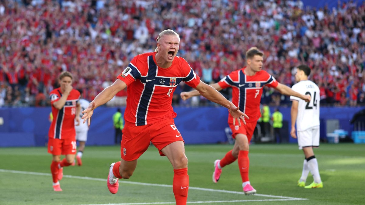 Norway's Erling Haaland celebrates scoring his team's first goal during the FIFA World Cup 2026 Group I match against Iraq at Boston Stadium, Foxborough, U.S., June 16, 2026. (AFP Photo)