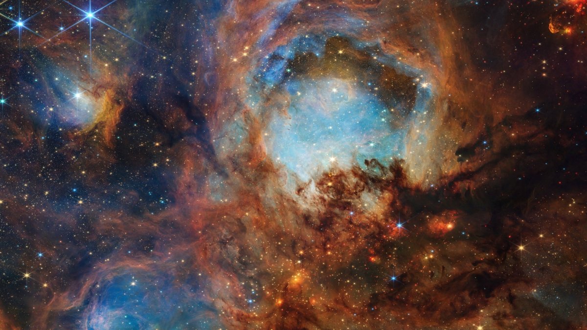 A section of the Cat's Paw Nebula, a star-forming region composed of gas, dust and young stars, obtained by the James Webb Space Telescope, July 10, 2025. (Reuters Photo)