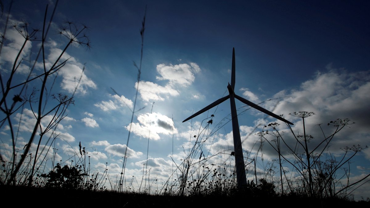A general view of a wind turbine at Westmill Wind Farm and Solar Park near Swindon, U.K., Sept. 24, 2021. (Reuters Photo)