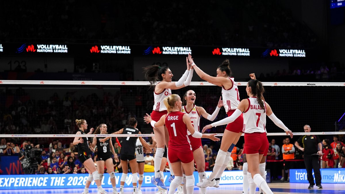 Sultans of the net celebrate after scoring against Belgium, Ankara, June 17, 2026. (AA Photo)