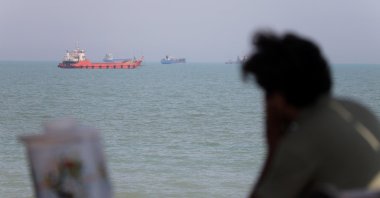 Vessels are seen in the Strait of Hormuz near the beach of Bandar Abbas, Iran, June 11, 2026. (Reuters Photo)