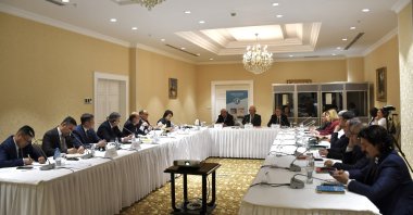 Delegates attend the fourth meeting of the Common Turkic Alphabet Commission, Astana, Kazakhstan, June 15, 2026. (AA Photo)