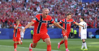 Norway's Erling Haaland celebrates scoring his team's first goal during the FIFA World Cup 2026 Group I match against Iraq at Boston Stadium, Foxborough, U.S., June 16, 2026. (AFP Photo)