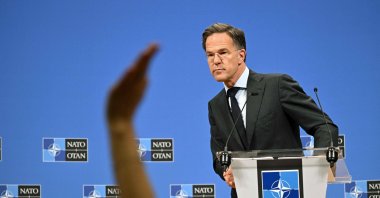 NATO Secretary-General Mark Rutte delivers a speech during a press conference in Brussels, Belgium, June 17, 2026. (AFP Photo)