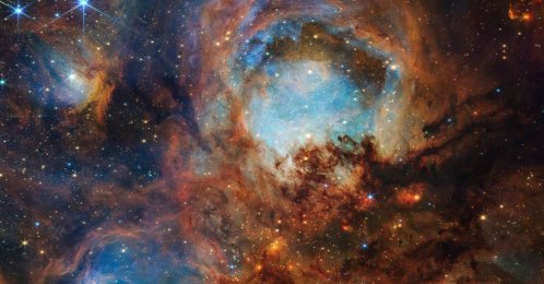 A section of the Cat's Paw Nebula, a star-forming region composed of gas, dust and young stars, obtained by the James Webb Space Telescope, July 10, 2025. (Reuters Photo)