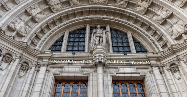 The facade and sign of the Victoria and Albert Museum in South Kensington, London, U.K., April 18, 2024. (Shutterstock Photo)