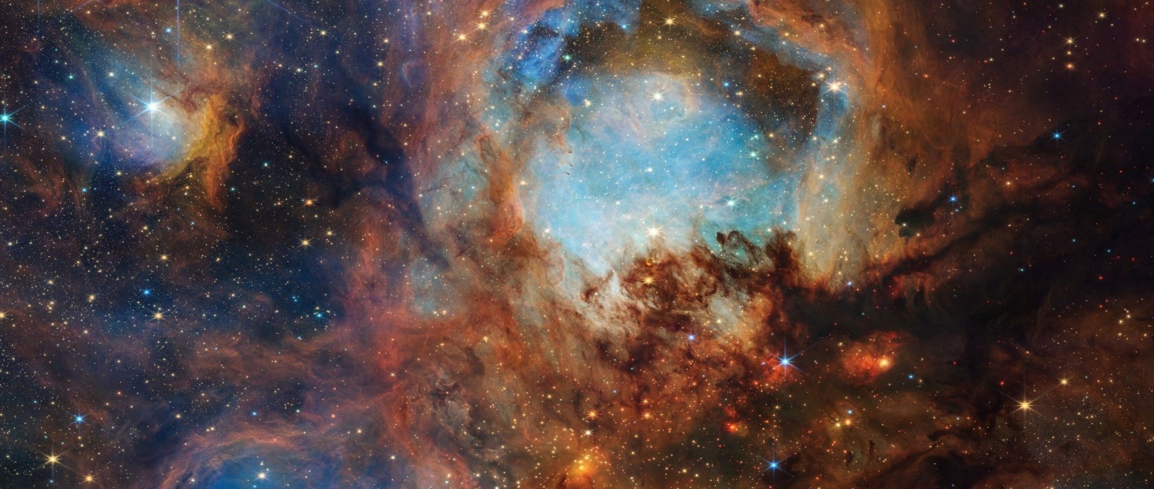 A section of the Cat's Paw Nebula, a star-forming region composed of gas, dust and young stars, obtained by the James Webb Space Telescope, July 10, 2025. (Reuters Photo)