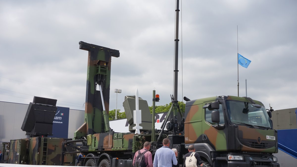 A SAMP-T air defense system is on display at an Eurosatory event, Paris, France, June 25, 2024. (Shutterstock Photo)