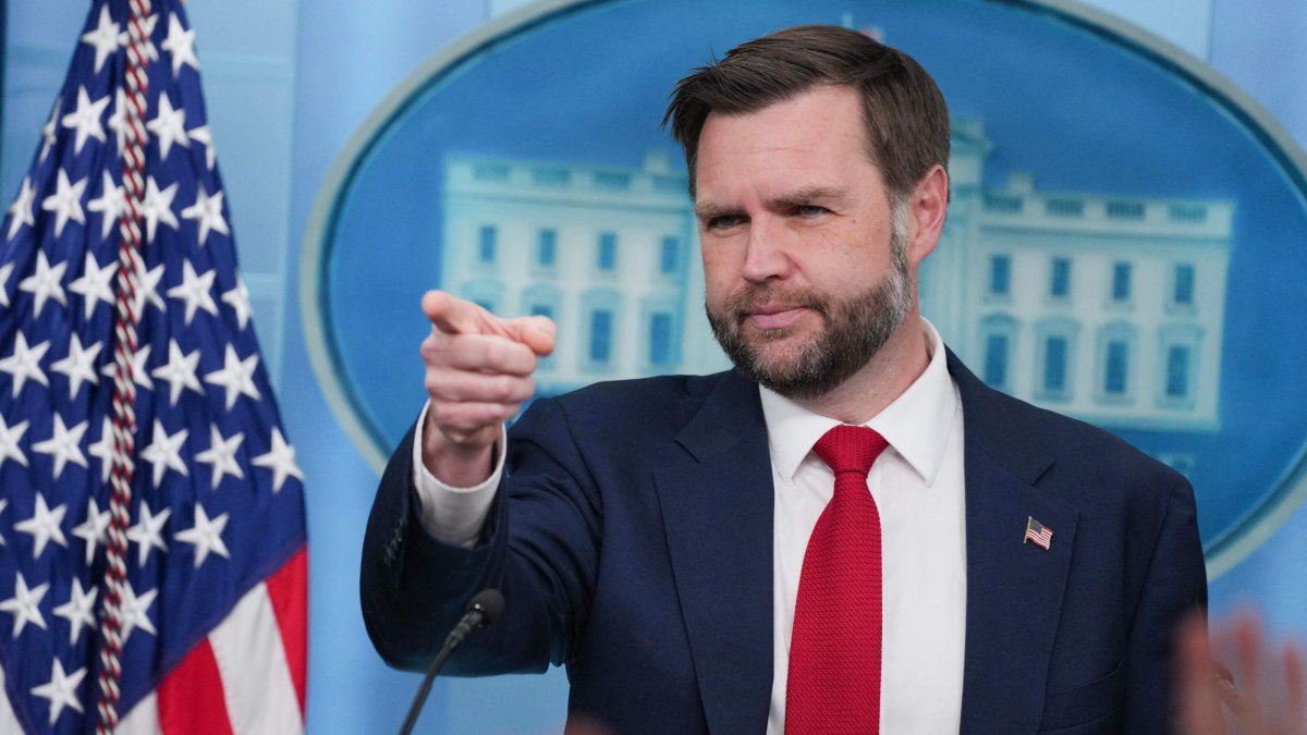 U.S. Vice President JD Vance speaks during a press briefing in the Brady Briefing Room of the White House, Washington, D.C., U.S., June 18, 2026. (AFP Photo)