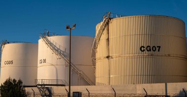 This general view shows storage tanks at the Lavera oil refinery, Martigues, France, March 17, 2026. (AFP Photo)