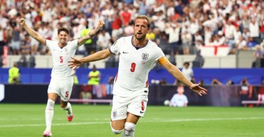 England's Harry Kane celebrates after scoring during the 2026 FIFA World Cup Group L match against Croatia at Dallas Stadium, Arlington, Texas, U.S., June 17, 2026. (Reuters Photo)