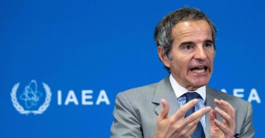 IAEA Director-General Rafael Grossi addresses a press conference following a Board of Governors' Meeting at the agency's headquarters in Vienna, Austria, June 8, 2026. (AFP Photo)