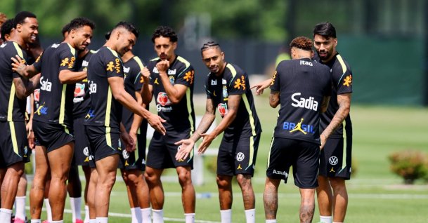 Brazil players during training ahead of the 2026 FIFA World Cup match against Haiti at the Columbia Park Training Facility, Morristown, U.S., June 17, 2026. (Reuters Photo)