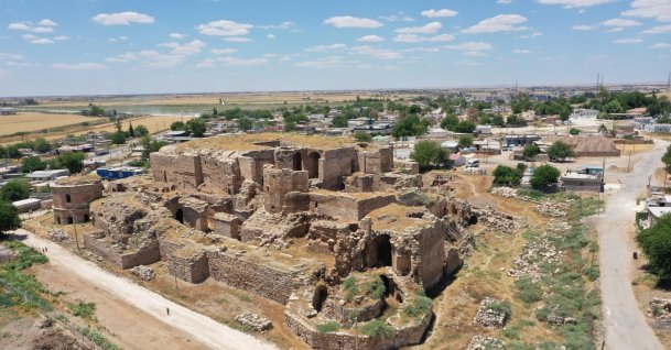 An aerial view of the Harran Selahaddin Eyyubi Palace in the Harran district of Şanlıurfa, southeastern Türkiye, June 16, 2026. (AA Photo)