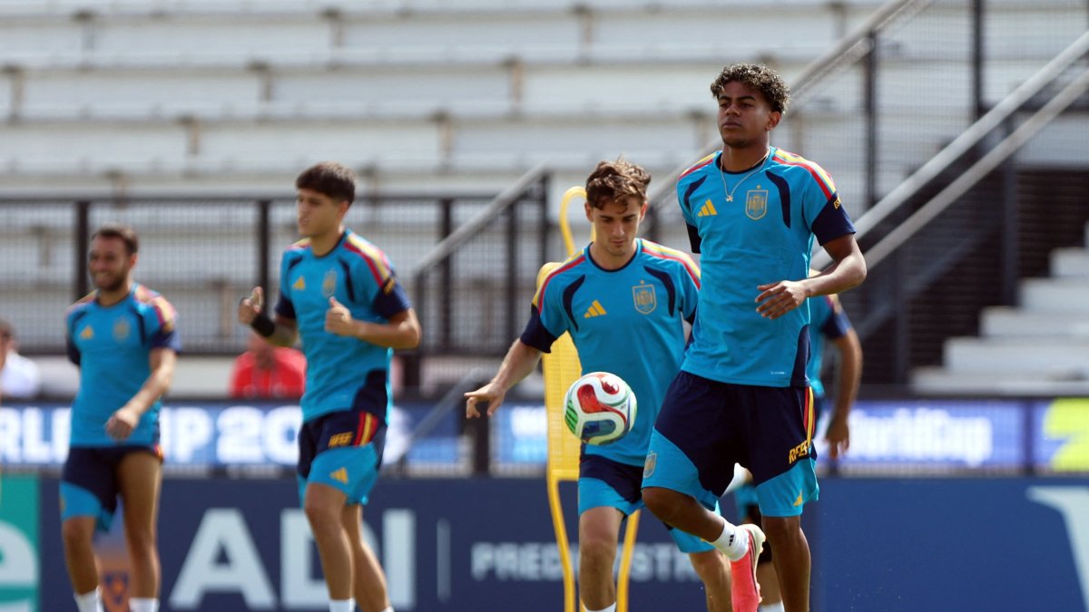 Spain's Lamine Yamal during 2026 FIFA World Cup training at Kennesaw State University, Kennesaw, Georgia, U.S, June 14, 2026. (Reuters Photo)