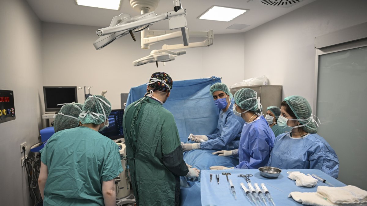 Medical staff perform a cryoablation procedure that destroys breast tumors by freezing cancer cells, Istanbul, Türkiye, June 18, 2026. (AA Photo)