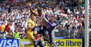 Alex Freeman #16 of the United States heads to score the team's second goal during the FIFA World Cup 2026 Group D match between USA and Australia at Seattle Stadium in Seattle, Washington, June 19, 2026. (AFP Photo)