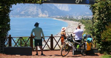 People look at a beach in Antalya, southern Türkiye, May 26, 2026. (AA Photo)