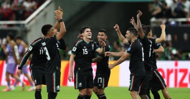 Mexico's Israel Reyes and teammates celebrate after the 2026 FIFA World Cup Group A match against South Korea at Estadio Guadalajara, Guadalajara, Mexico, June 18, 2026. (Reuters Photo)