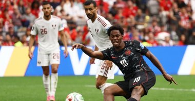 Canada's Jonathan David scores during the 2026 FIFA World Cup Group B match against Qatar at BC Place, Vancouver, Canada, June 18, 2026. (Reuters Photo)